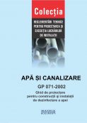 GP 071-2002: Design guide for construction and water disinfection installations | Editura Matrix Rom